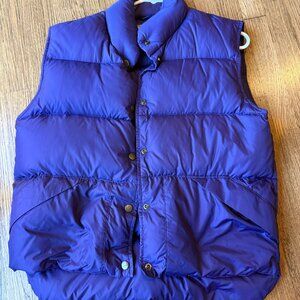 VINTAGE L.L. Bean Purple Puffer Vest Snap Closures Goose Down 90s Womens Small